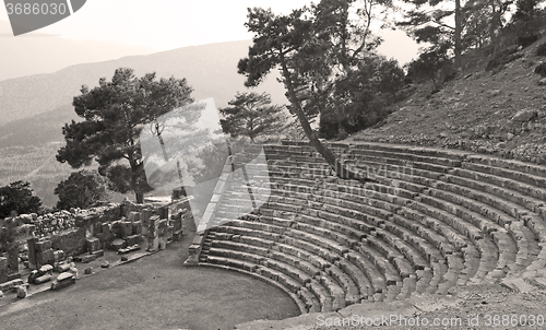 Image of  ruins stone and theatre in  antalya  arykanda turkey asia sky a