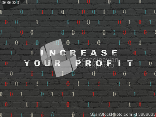 Image of Finance concept: Increase Your profit on wall background