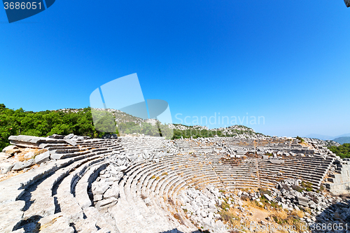 Image of the old  temple   theatre  turkey asia sky and ruins