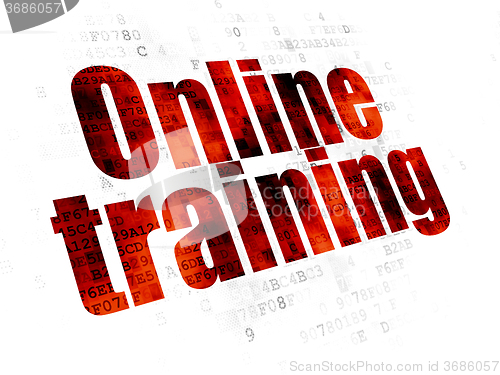 Image of Education concept: Online Training on Digital background