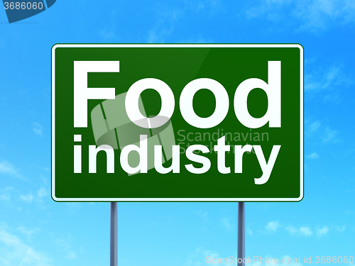 Image of Industry concept: Food Industry on road sign background