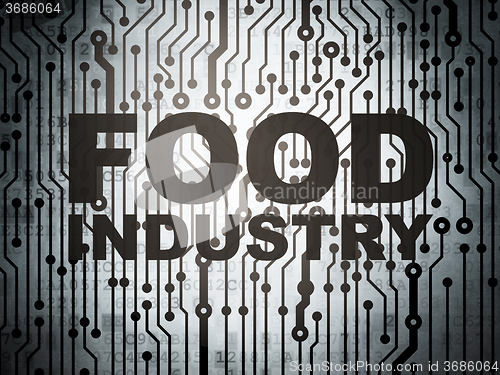 Image of Manufacuring concept: circuit board with Food Industry