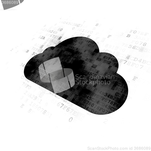 Image of Cloud networking concept: Cloud on Digital background