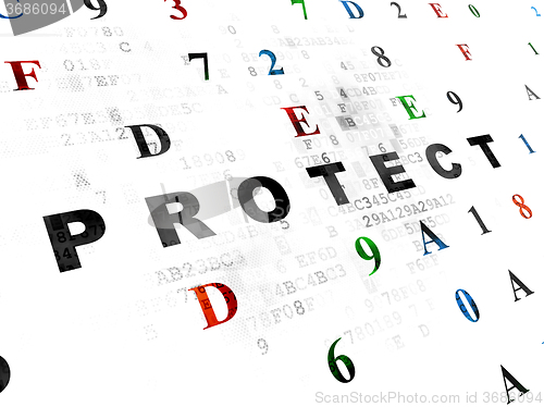 Image of Safety concept: Protect on Digital background