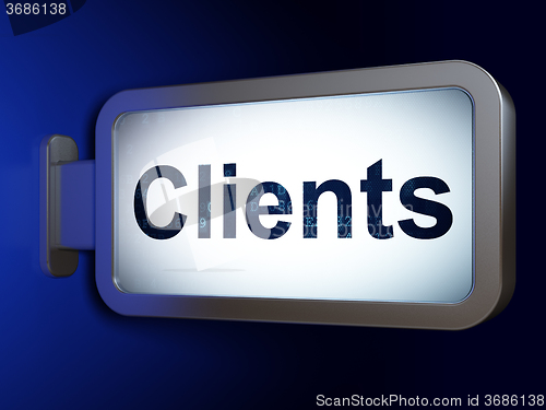 Image of Business concept: Clients on billboard background