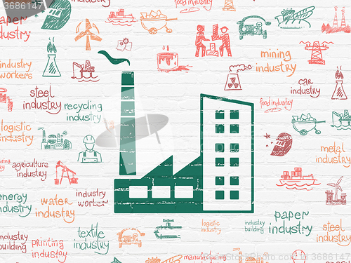 Image of Manufacuring concept: Industry Building on wall background