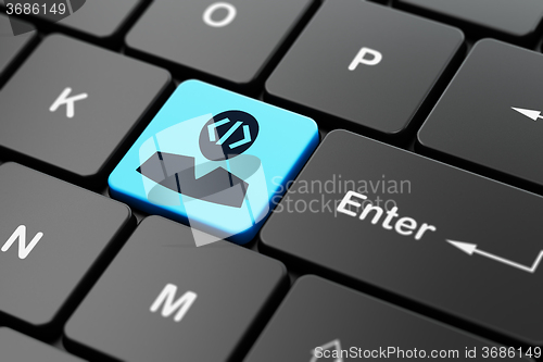 Image of Software concept: Programmer on computer keyboard background