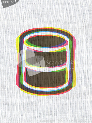Image of Database concept: Database on fabric texture background