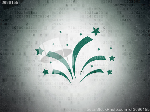 Image of Holiday concept: Fireworks on Digital Paper background