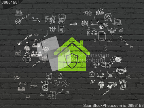 Image of Business concept: Home on wall background