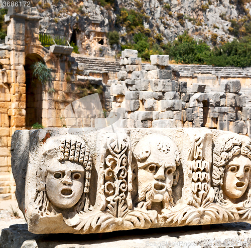 Image of  in  myra turkey europe old roman necropolis and indigenous tomb