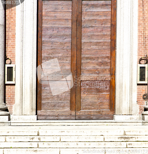 Image of  italy  lombardy     in  the somma  church  closed brick tower  