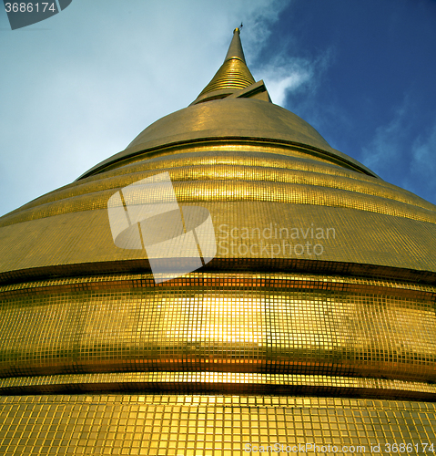 Image of thailand bangkok abstract cross metal gold in the    roof