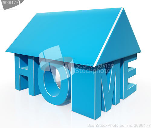 Image of House Word Icon Showing House For Sale