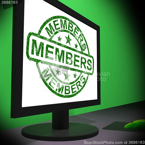 Image of Members Computer Shows Membership Registration And Internet Subs