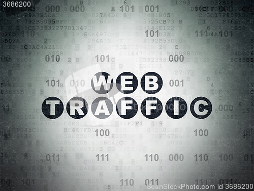 Image of Web design concept: Web Traffic on Digital Paper background