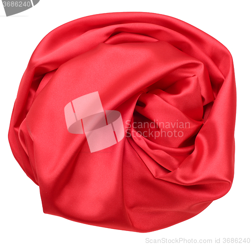 Image of red silk fabric