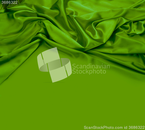 Image of green silk fabric background