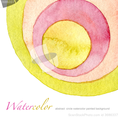 Image of Abstract circle watercolor painted background