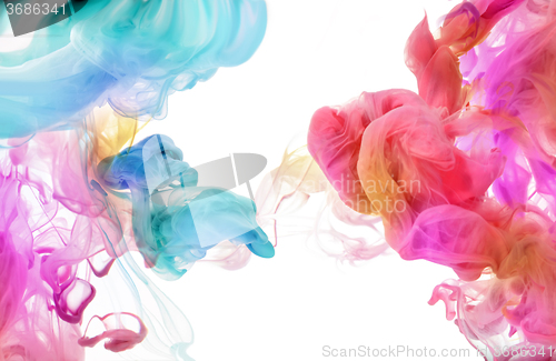 Image of Acrylic colors in water. Abstract background.