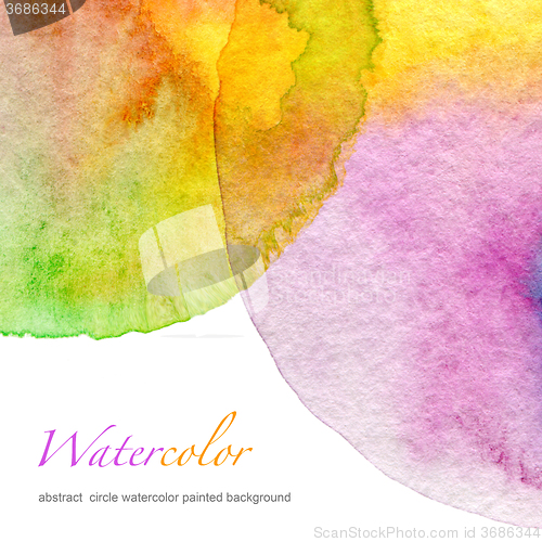 Image of Abstract  circle watercolor painted background