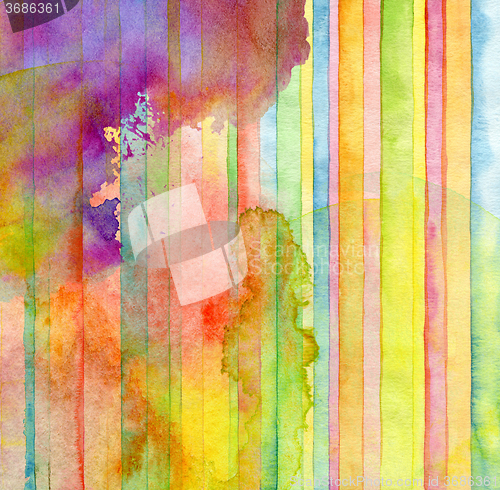 Image of Abstract  strip watercolor painted background