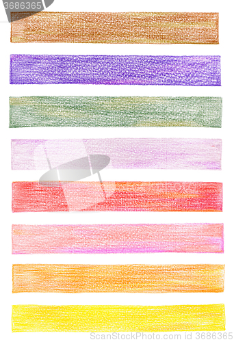 Image of set of color pencil graphic elements