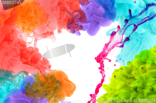 Image of Acrylic colors in water. Abstract background.