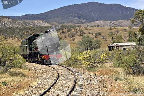 Image of steam train coming around the corner