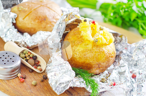 Image of baked potato in foil