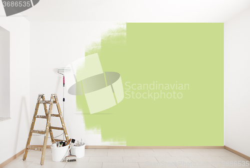 Image of paint green wall