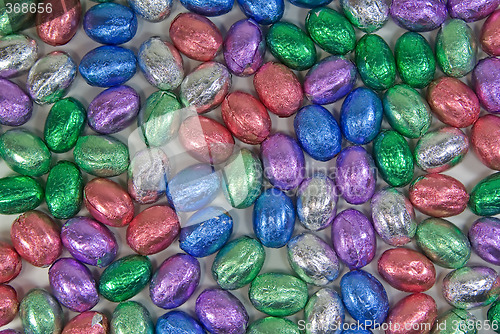 Image of collection of colourful easter eggs