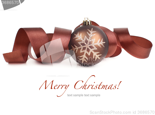 Image of Christmas balls with ribbon
