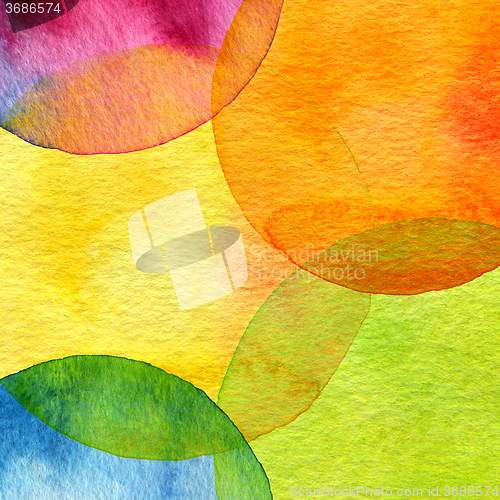 Image of Abstract watercolor circle painted background