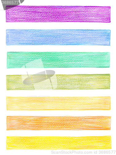 Image of set of color pencil graphic elements