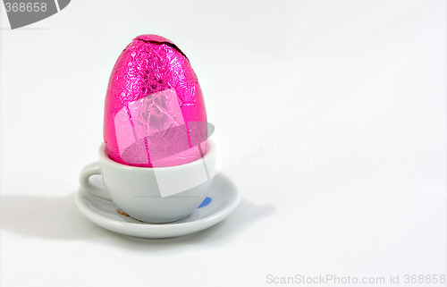 Image of pink egg in cup