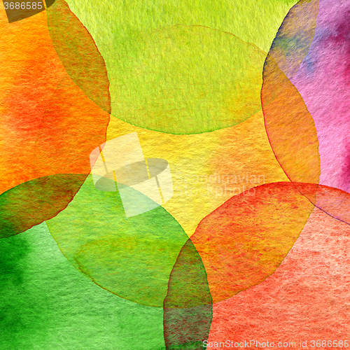 Image of Abstract watercolor circle painted background