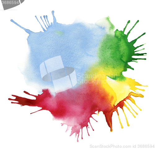 Image of abstract color watercolor blot background