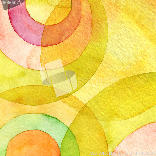 Image of Abstract watercolor circle painted background