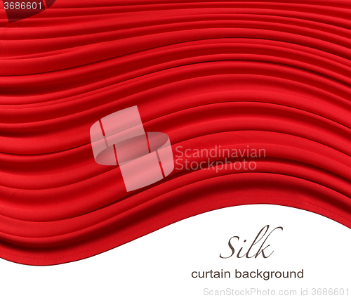 Image of red silk curtain background