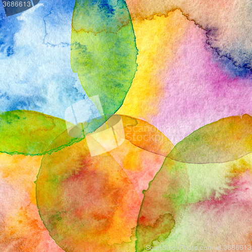 Image of Abstract  circle watercolor painted background