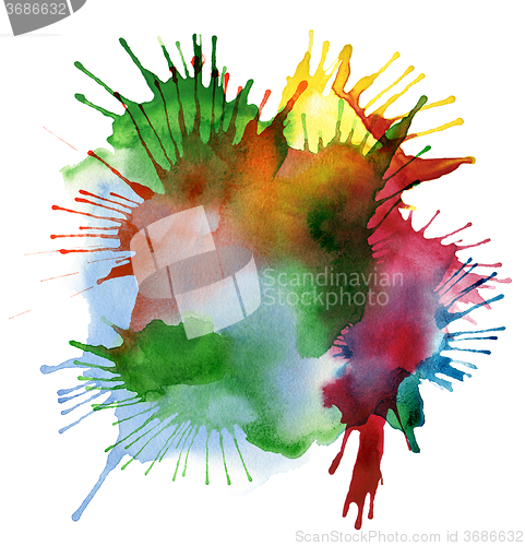 Image of abstract color watercolor blot background