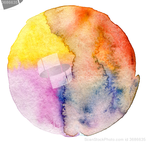 Image of Abstract  circle watercolor painted background