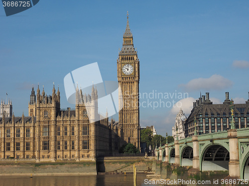 Image of Westminster Bridge and Houses of Parliament in London