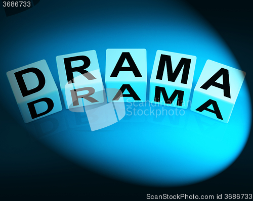 Image of Drama Dice Indicate Dramatic Theater or Emotional Feelings