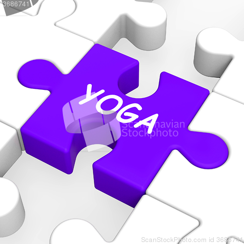 Image of Yoga Puzzle Shows Meditation Health And Relaxation