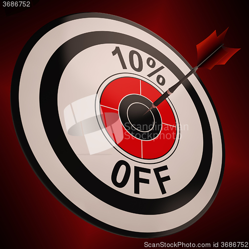 Image of 10 Percent Off Shows Markdown Bargain Advertisement