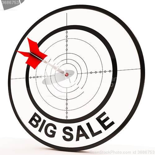 Image of Big Sale Shows Promotions Discounts And Reductions