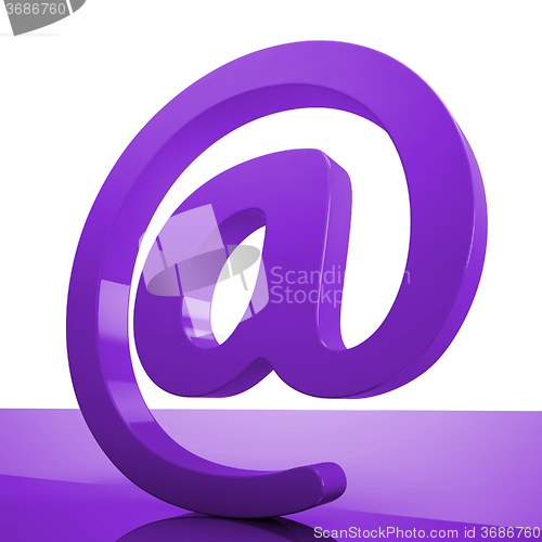 Image of At Sign Means Online Mailing Communication Icon