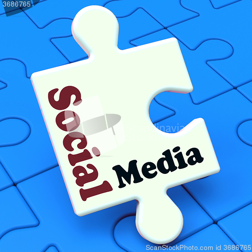 Image of Social Media Puzzle Shows Online Community Relation